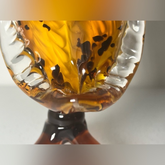 GCA Hand Blown Glass Amber Perched Owl Vintage Heavy MCM - Picture 12 of 16
